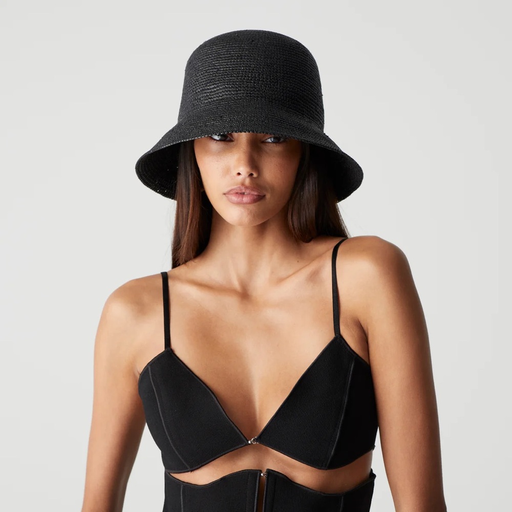 NWT Ruth Soft Straw Bucket Hat - Cafe Society